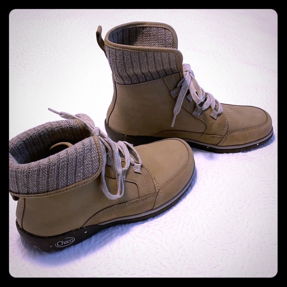 Chaco hiking boots.